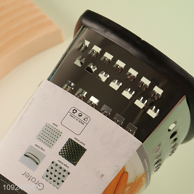 China Imports 8 Inch Cheese Grater Stainless Steel 4-Sided Box Grater for Vegetables