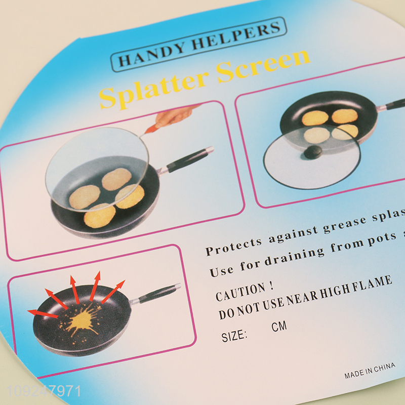 High Quality Fine Mesh Splatter Screen Hot Oil Splash Guard for Frying Pan