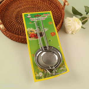 New Arrival 3 Pieces Stainless Steel Fine Mesh Strainers Colanders with Handle