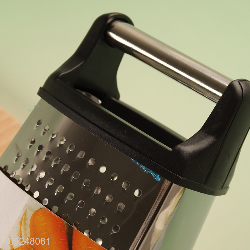 China Imports 8 Inch Cheese Grater Stainless Steel 4-Sided Box Grater for Vegetables