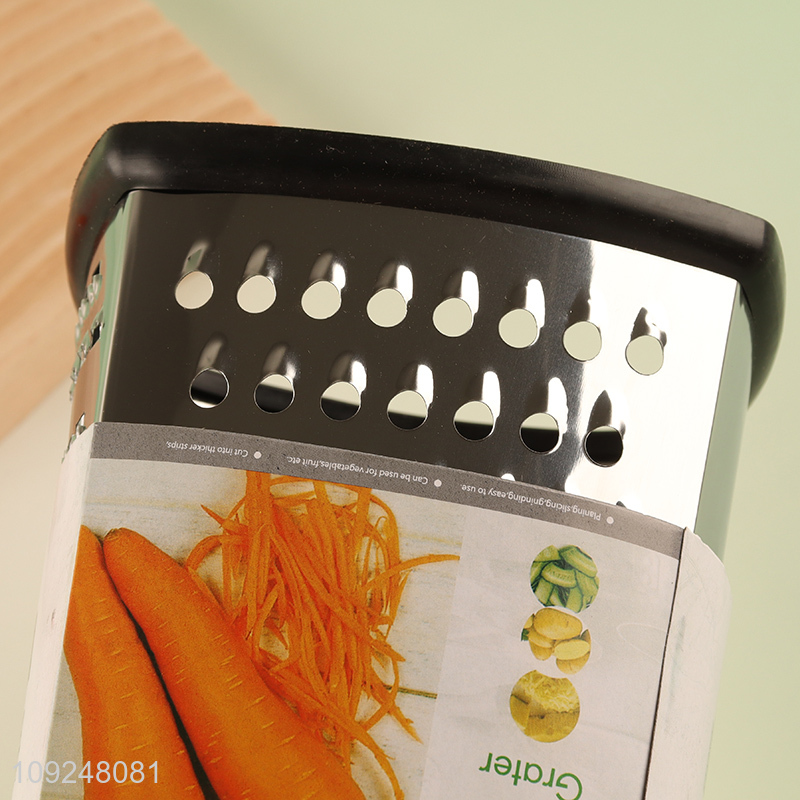China Imports 8 Inch Cheese Grater Stainless Steel 4-Sided Box Grater for Vegetables