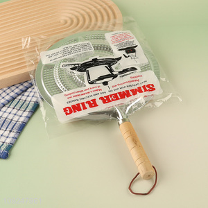 Hot Selling Wooden Handle Simmer Ring Heat Diffuser for Gas & Electric Stove
