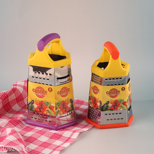 New Product Cheese Grater Stainless Iron 6-Sided Box Grater for Cheese Ginger Carrot