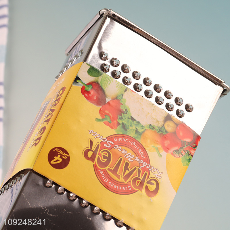 China Imports Cheese Grater Stainless Iron 4 Sides Cheese Box Grater Kitchen Tools