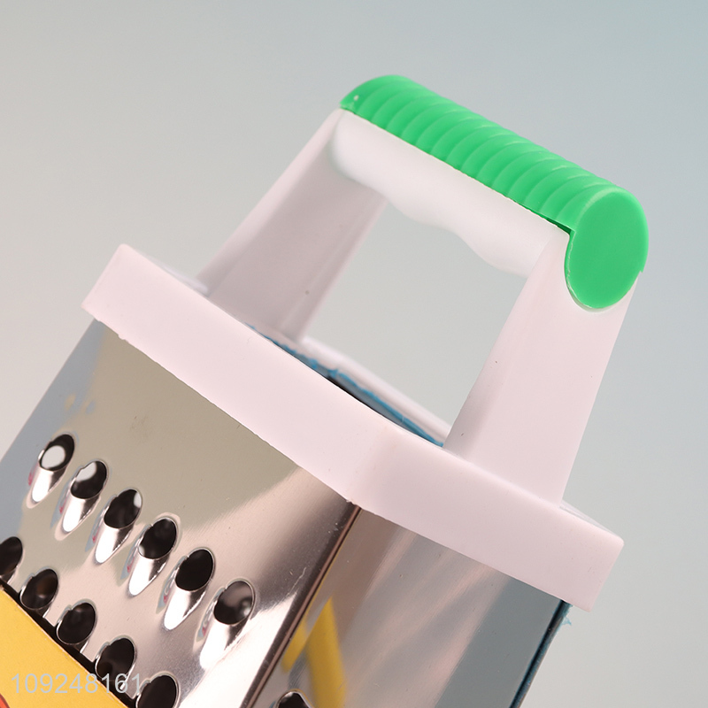 China Imports Cheese Grater Stainless Iron 4 Sides Cheese Box Grater with Handle