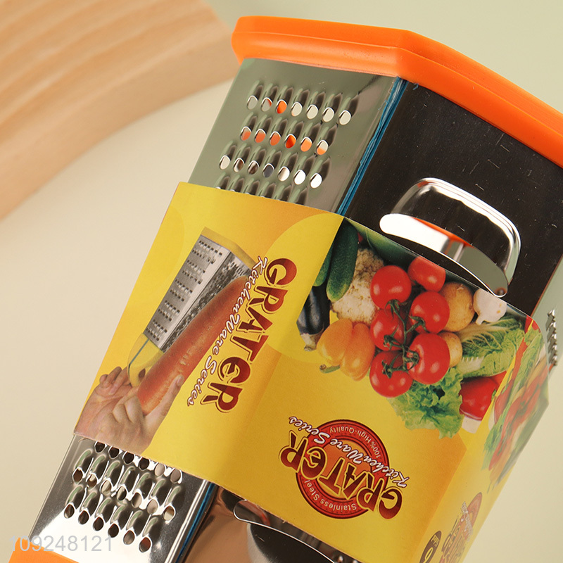 Hot Selling Cheese Grater 6-Sided Box Grater Multi-Function Box Grater with Handle