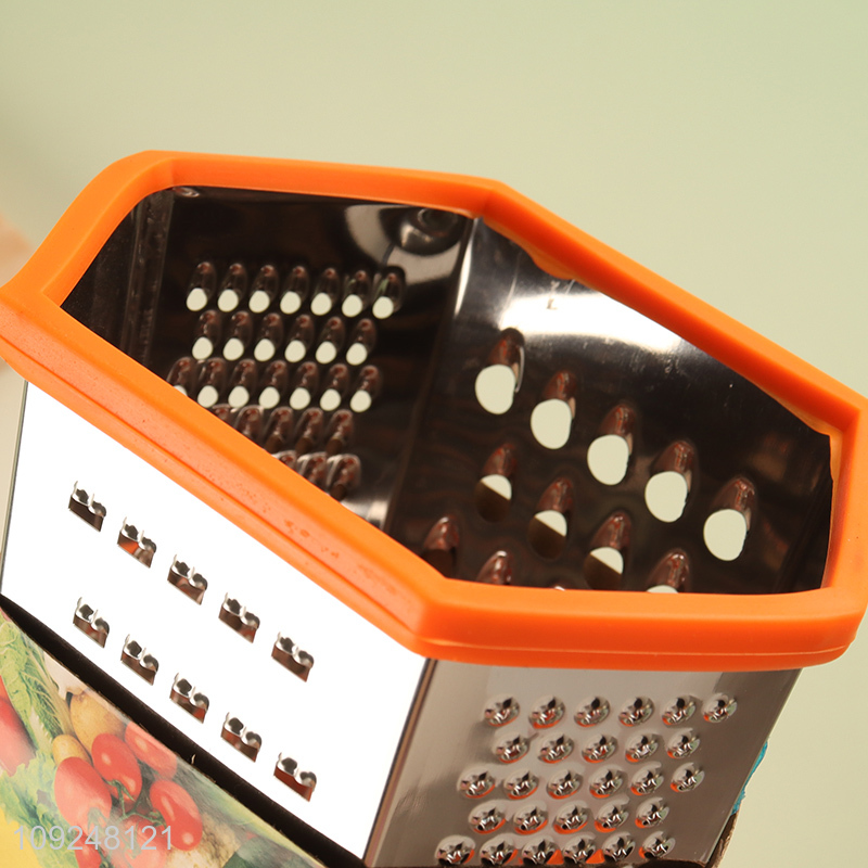 Hot Selling Cheese Grater 6-Sided Box Grater Multi-Function Box Grater with Handle