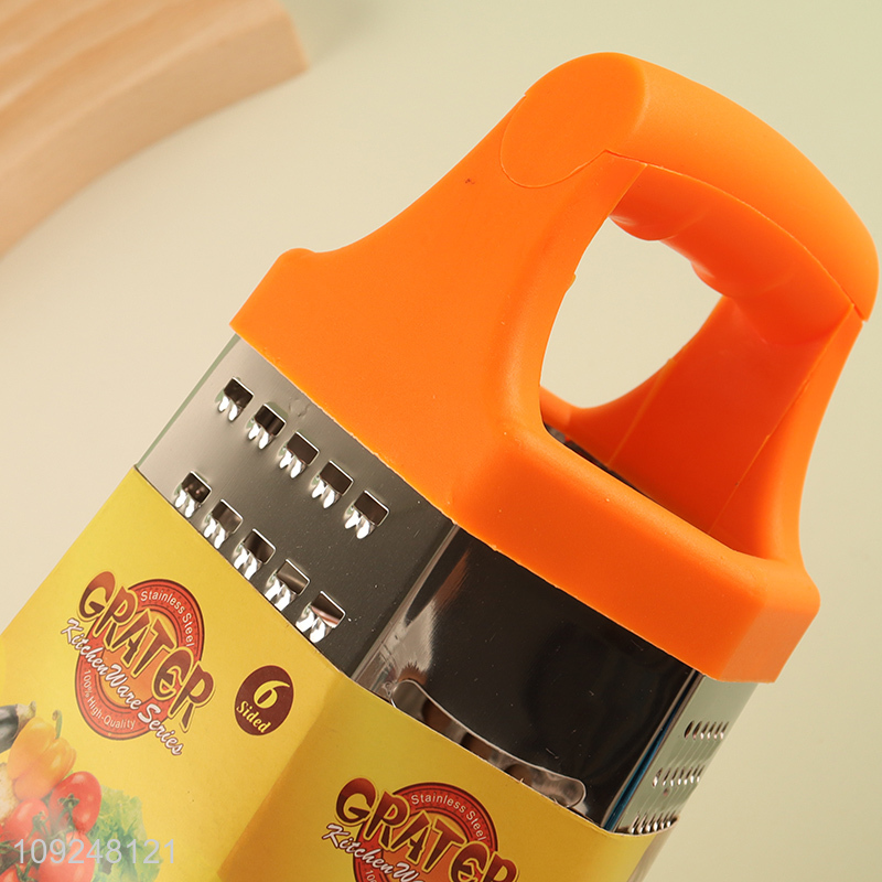 Hot Selling Cheese Grater 6-Sided Box Grater Multi-Function Box Grater with Handle