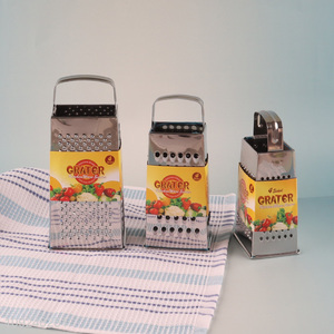 Factory Supply Cheese Grater Stainless Iron 4-Sided Box Grater for Potatoes Carrots