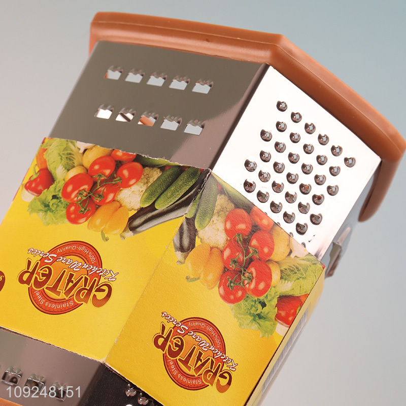 Factory Price Cheese Grater Stainless Iron 6 Sides Cheese Box Grater Kitchen Tools