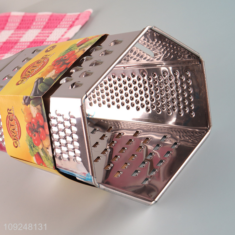 High Quality Cheese Grater Non-Slip 6 Sides Box Grater for Vegetables Potatoes Ginger