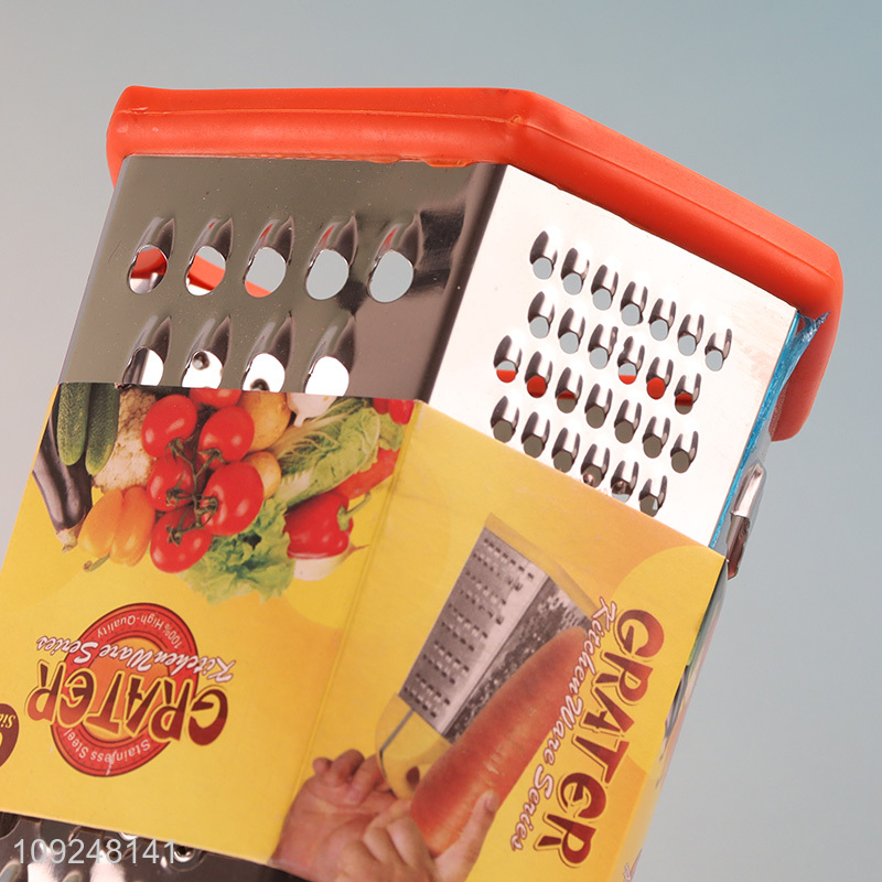 New Product Cheese Grater Stainless Iron 6-Sided Box Grater for Cheese Ginger Carrot
