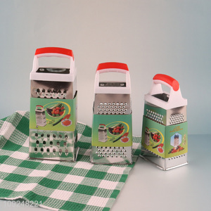 New Product Cheese Grater Non-Slip 4 Sides Box Grater for Vegetables Potatoes Ginger
