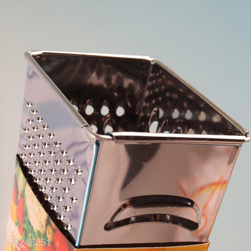 Factory Supply Cheese Grater Stainless Iron 4-Sided Box Grater for Potatoes Carrots
