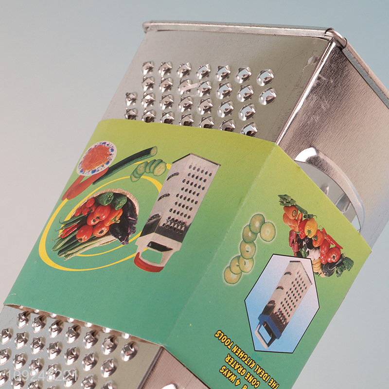 New Product Cheese Grater Non-Slip 4 Sides Box Grater for Vegetables Potatoes Ginger