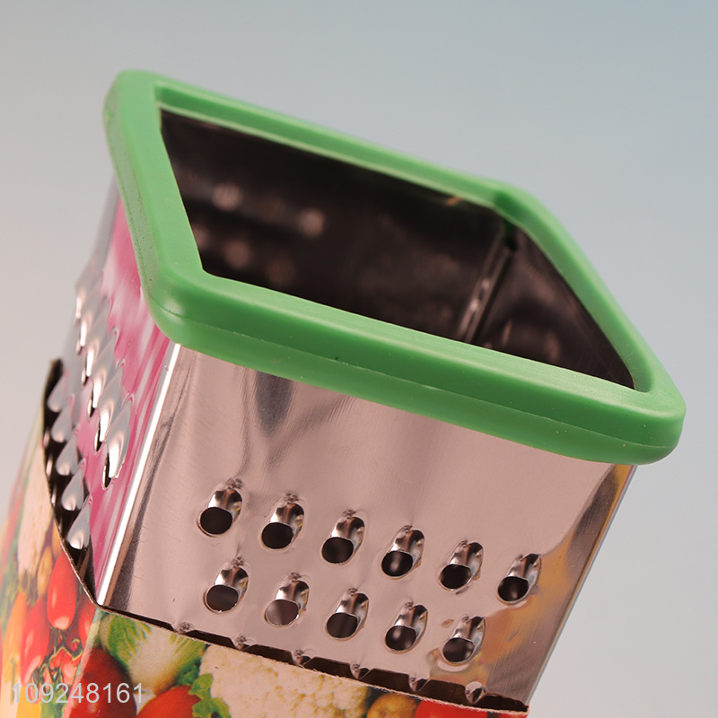 China Imports Cheese Grater Stainless Iron 4 Sides Cheese Box Grater with Handle