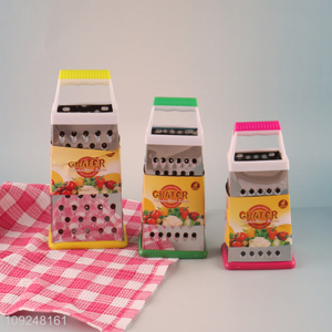 China Imports Cheese Grater Stainless Iron 4 Sides Cheese Box Grater with Handle