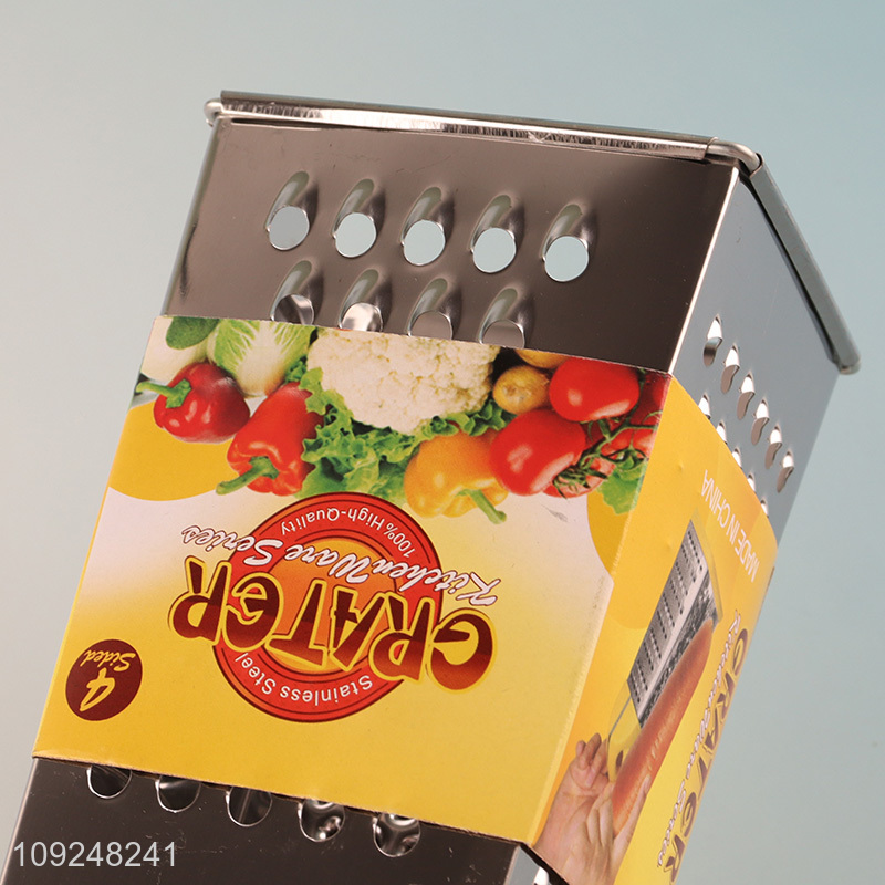 China Imports Cheese Grater Stainless Iron 4 Sides Cheese Box Grater Kitchen Tools