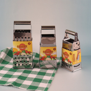 Factory Price Cheese Grater Stainless Iron 4-Sided Box Grater for Cheese Ginger Carrot