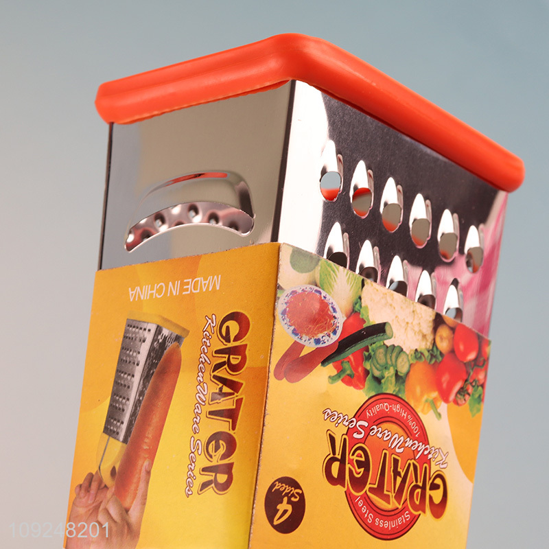 Hot Selling Cheese Grater Stainless Iron 4 Sides Box Grater for Vegetables Potatoes