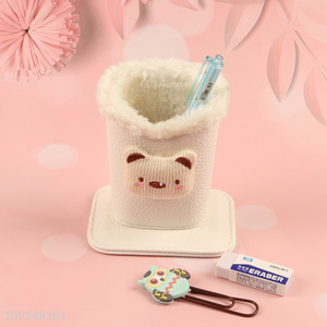 Popular products cartoon bear school office stationery storage pen holder
