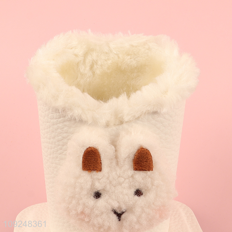 China factory cartoon plush rabbit stationery storage pen holder for sale