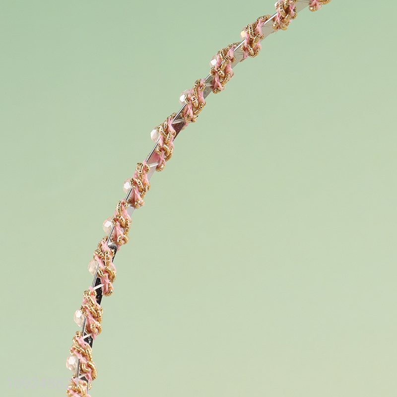 Factory Price Beaded Headband Fashion Non-Slip Hair Hoop Hair Ornaments