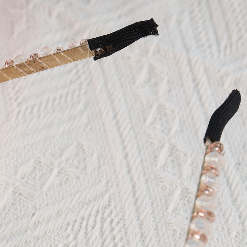 Factory Supply Beaded Headband Fashion Non-Slip Hair Hoop Hair Accessories