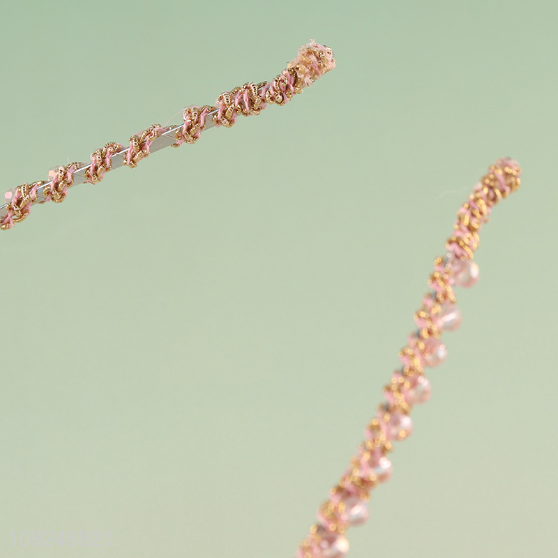 Factory Price Beaded Headband Fashion Non-Slip Hair Hoop Hair Ornaments