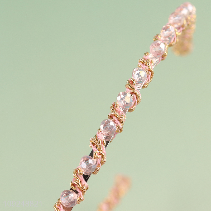 Factory Price Beaded Headband Fashion Non-Slip Hair Hoop Hair Ornaments