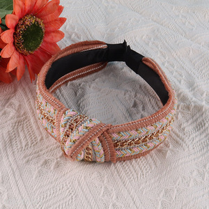 Online Wholesale Bohemia Headband Woven Knotted Hairband Wide Hair Hoop