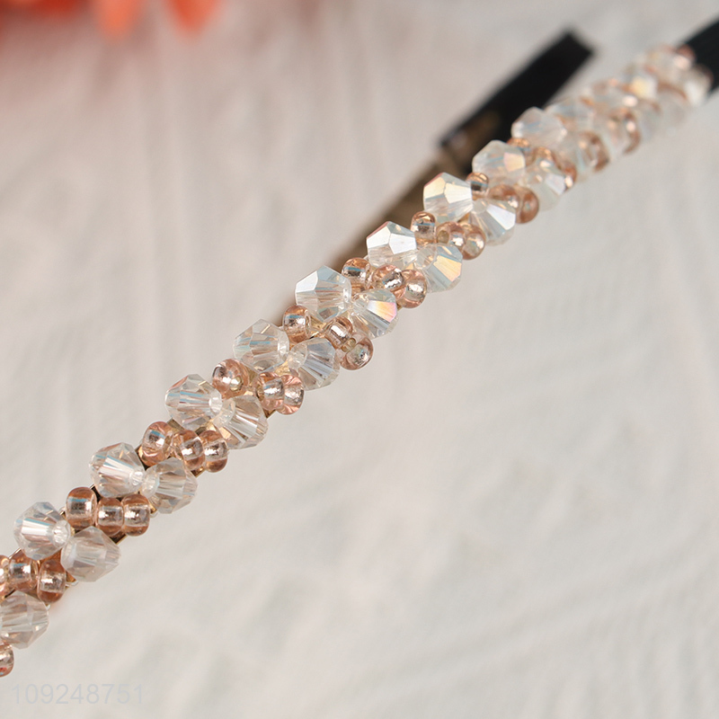 Factory Supply Beaded Headband Fashion Non-Slip Hair Hoop Hair Accessories
