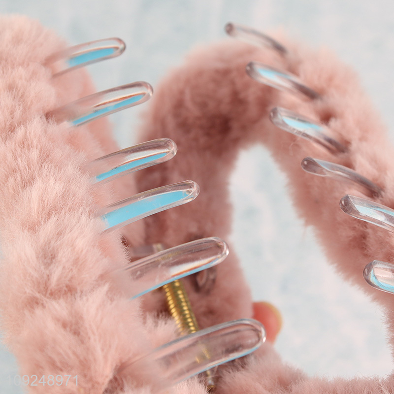 Popular Product Non-Slip Plush Hair Claw Clips for Thin & Thick Hair
