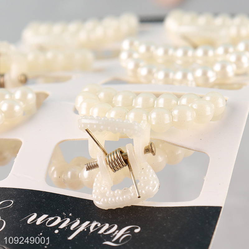 Factory Price 6PCS Pearl Hair Claw Clips Strong Hold Fashion Hair Clips