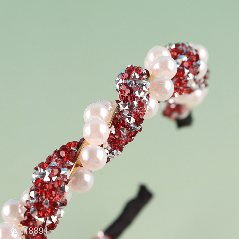 High Quality Twist Beaded Headband Fashion Pearl Hair Hoop Hair Accessories