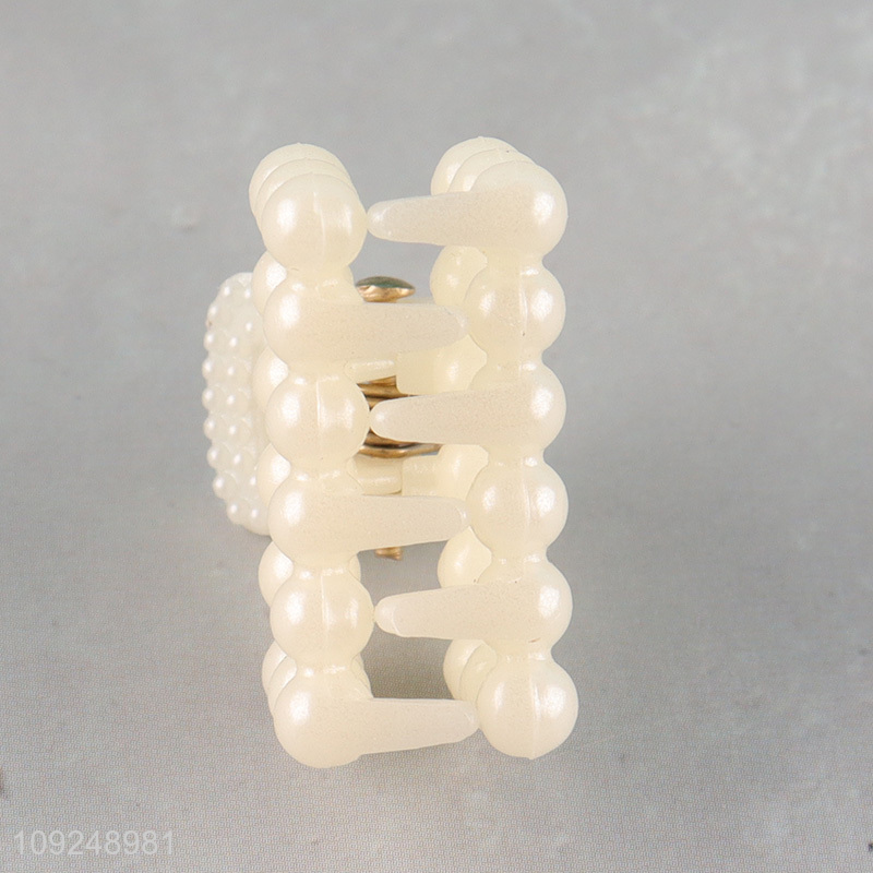 High Quality 6PCS Pearl Hair Claw Clips Non-Slip Pearl Hair Jaw Clips