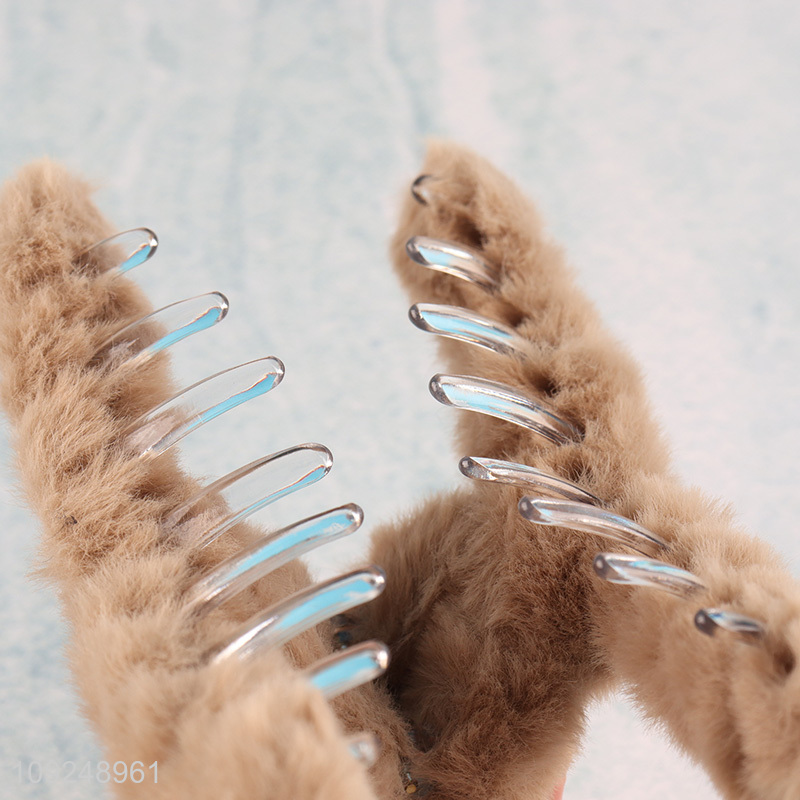 Good Quality Plush Hair Claw Clips Non-Slip Fluffy Hair Claw Clips