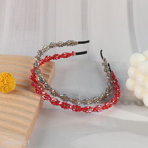 China Imports Beaded Headband Beaded Hair Hoop Fashion Hairbands for Women