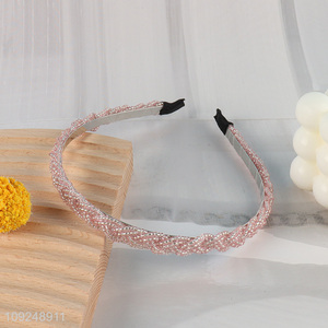 Factory Price Beaded Headband Beaded Hair Hoop Trendy Hairband for Women