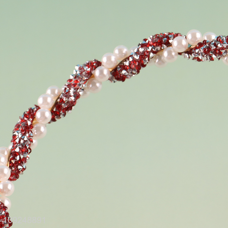 High Quality Twist Beaded Headband Fashion Pearl Hair Hoop Hair Accessories