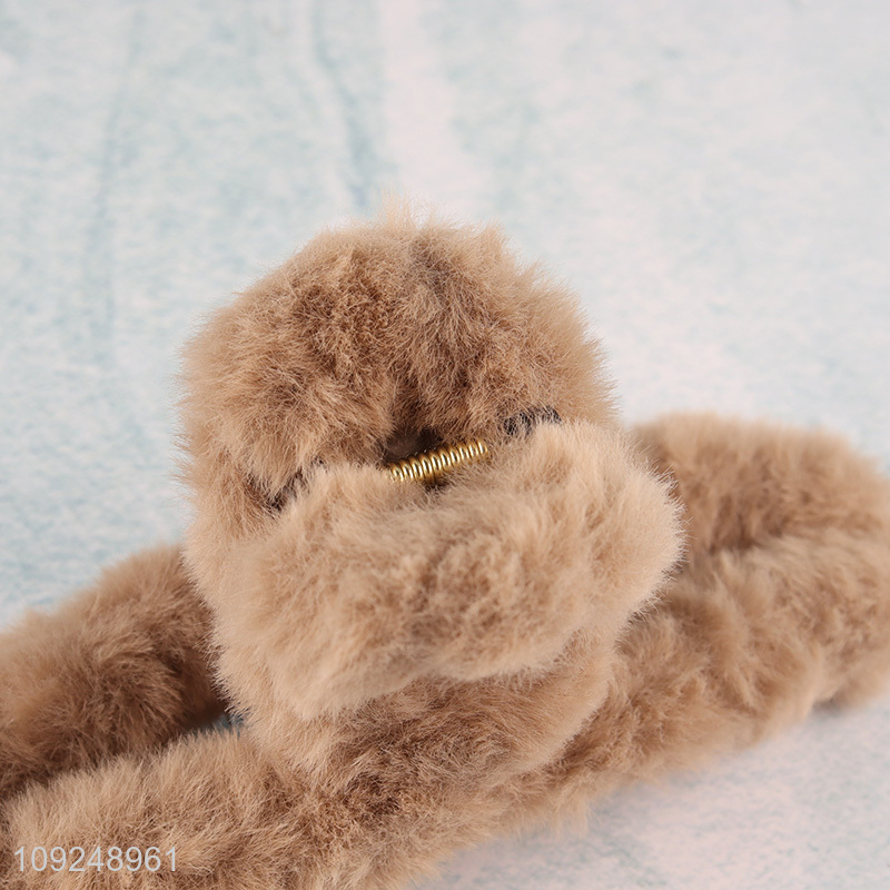 Good Quality Plush Hair Claw Clips Non-Slip Fluffy Hair Claw Clips