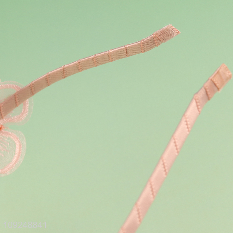 New Product Mesh Butterfly Pearl Headband Trendy Hairband Sweet Hair Hoop