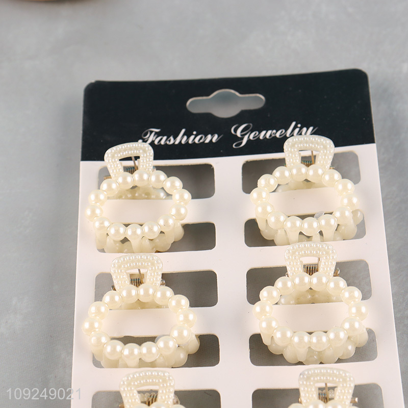 Factory Supply 6PCS Pearl Hair Claw Clips Strong Hold Pear Hair Clips