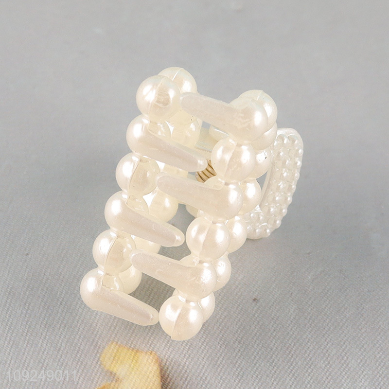 China Imports 6PCS Pearl Hair Claw Clips Pearl Hair Jaw Clips Barrettes