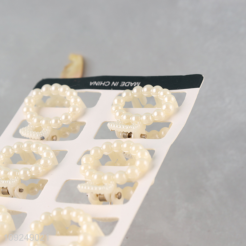 Factory Supply 6PCS Pearl Hair Claw Clips Strong Hold Pear Hair Clips