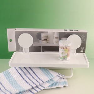 Good Quality Wall Mounted Bathroom Storage Shelf Tower Holder with Suction Cups