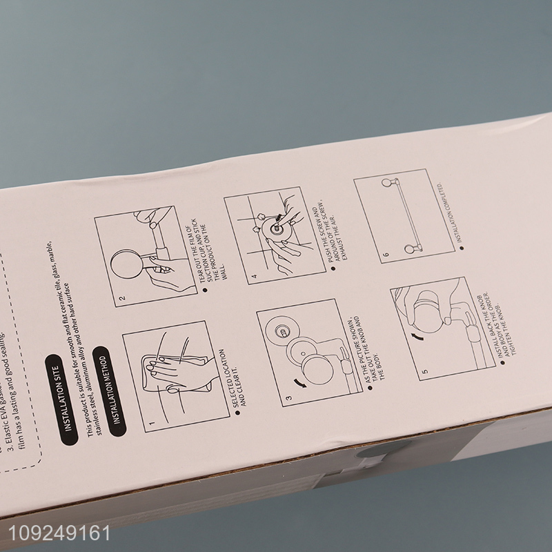 New Product Suction Cup Stainless Steel Towel Rack Wall Mounted for Bathroom