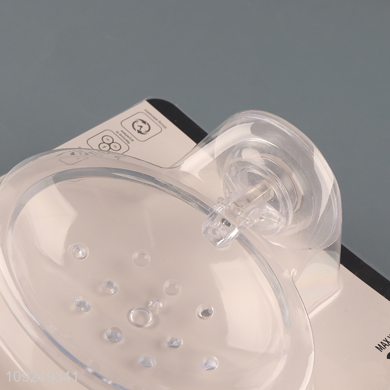 China Wholesale Suction Cup Plastic Soap Holder Clear Wall Mounted Soap Dish