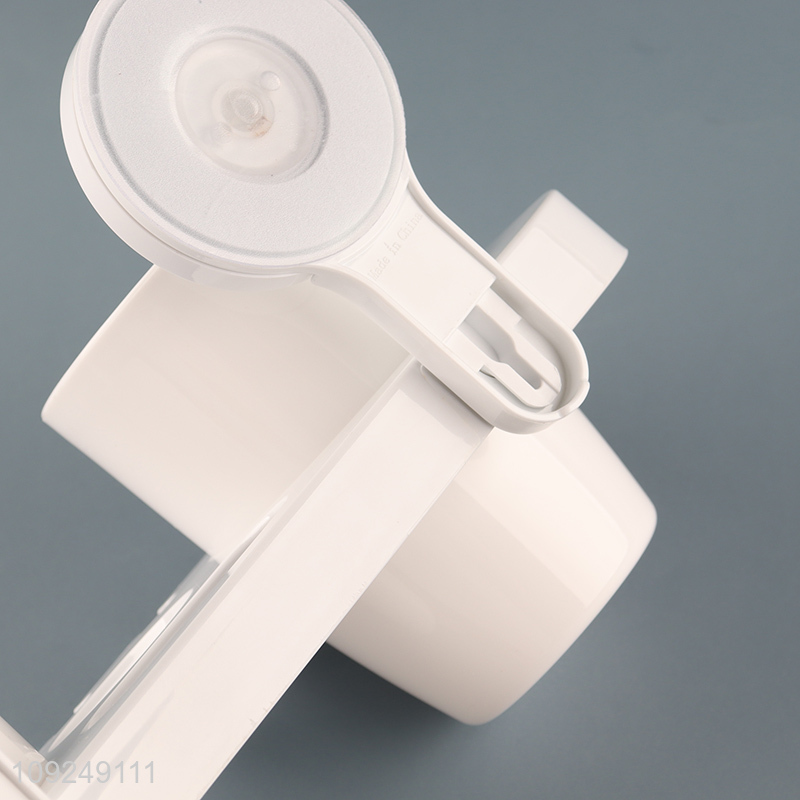 Online Wholesale Wall Mounted Suction Cup Toothbrush Shelf with 2 Toothbrush Cups