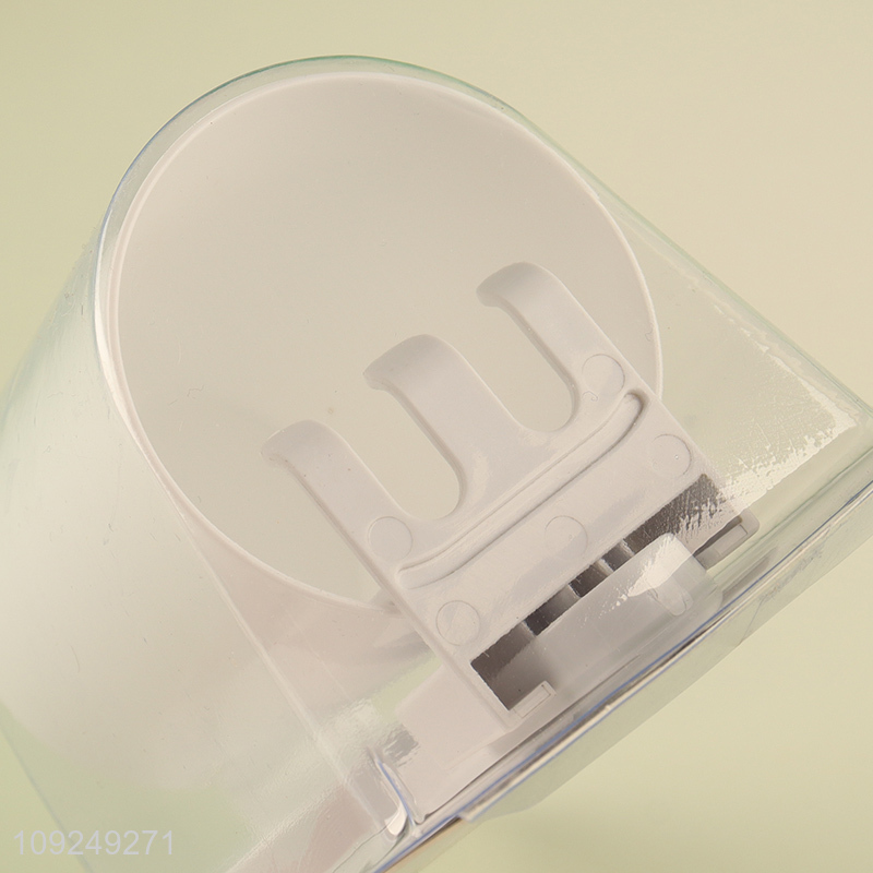 China Imports Suction Cup Toothbrush Organizer with Mouthwash Cup for Bathroom